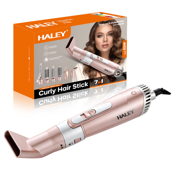 Uscător de Păr 7 în 1 HALEY – Ondulator Multifuncțional cu Ionizare, Protecție Termică, 800W, Accesorii Incluse, Ideal pentru Coafare Profesională Acasă