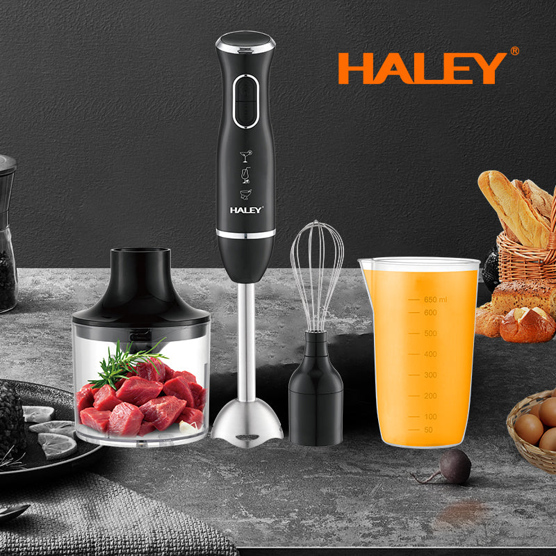 Blender de Mână Electric HALEY 4-in-1, 1600W, Oțel Inoxidabil, 2 Viteze + Accesorii – Tocător, Tel, Pahar, Multifuncțional pentru Bucătărie Imagine secundară a produsului