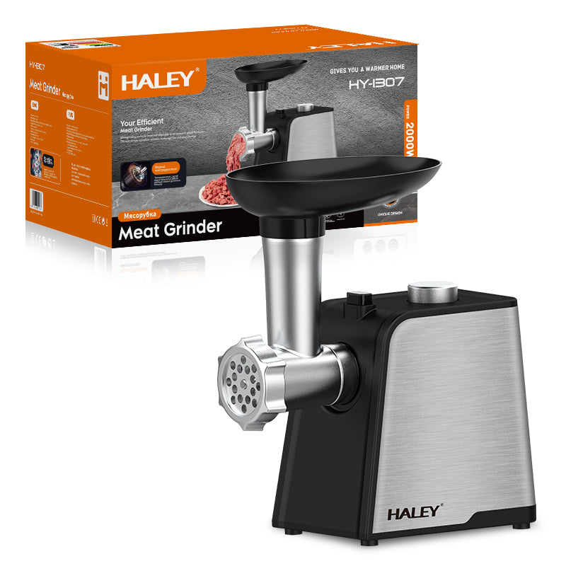 Mașină de Tocat Carne HALEY 2000W, Oțel Inoxidabil, Cutter cu Torsiune Mare, Ușor de Curățat, Port Mare pentru Alimentare Imagine principală a produsului