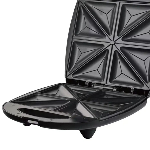 Aparat de Sandwich-uri HALEY HY-1041, 1400W, 8 Triunghiuri, Plăci Antiaderente, Încălzire Rapidă, Indicator Luminos, Negru