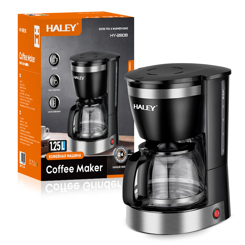 Aparat de Cafea HALEY HY-2808 – 800W, 1.25L, 12 Căni, Sistem de Siguranță, Operare Ușoară Imagine principală a produsului