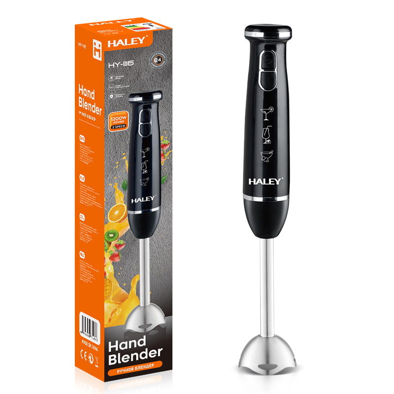 Blender Vertical HALEY 1200W cu Lame Inox, 2 Viteze, Motor Silențios, Mâner Anti-Alunecare | Design Compact 37 cm Imagine principală a produsului