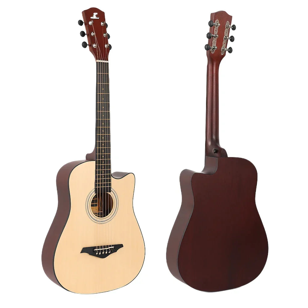 Chitară acustică 4/4 din lemn natural – model clasic sunet cald și clar Imagine secundară a produsului