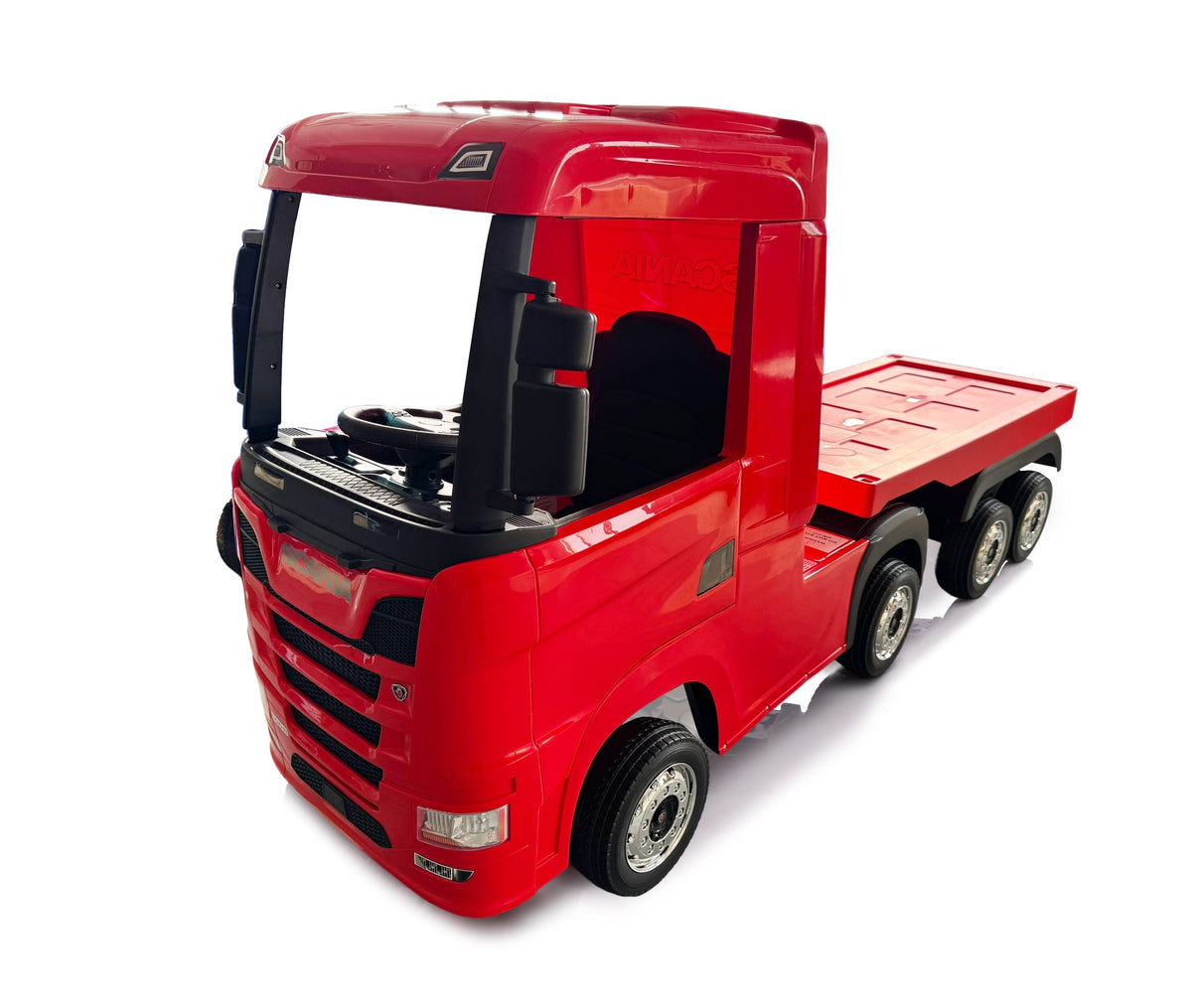 Camion electric cu remorcă pentru copii oficial licentiat, KIDOO, 12V, 2 motoare 35W, telecomandă 2.4G, suspensie pe 4 roți, lumini, muzică, viteză 3-5 km/h, uși funcționale Imagine principală a produsului