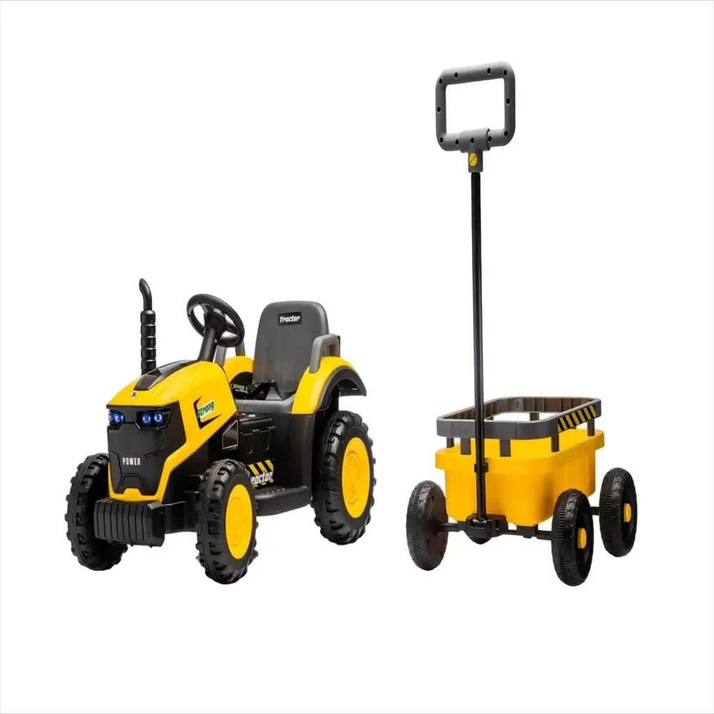 Tractor Electric KIDOO pentru Copii cu Telecomandă 2.4G, Remorcă Detașabilă, 12V 4.5Ah, 2 Motoare 380, Lumini LED, Muzică, Centură de Siguranță Imagine secundară a produsului