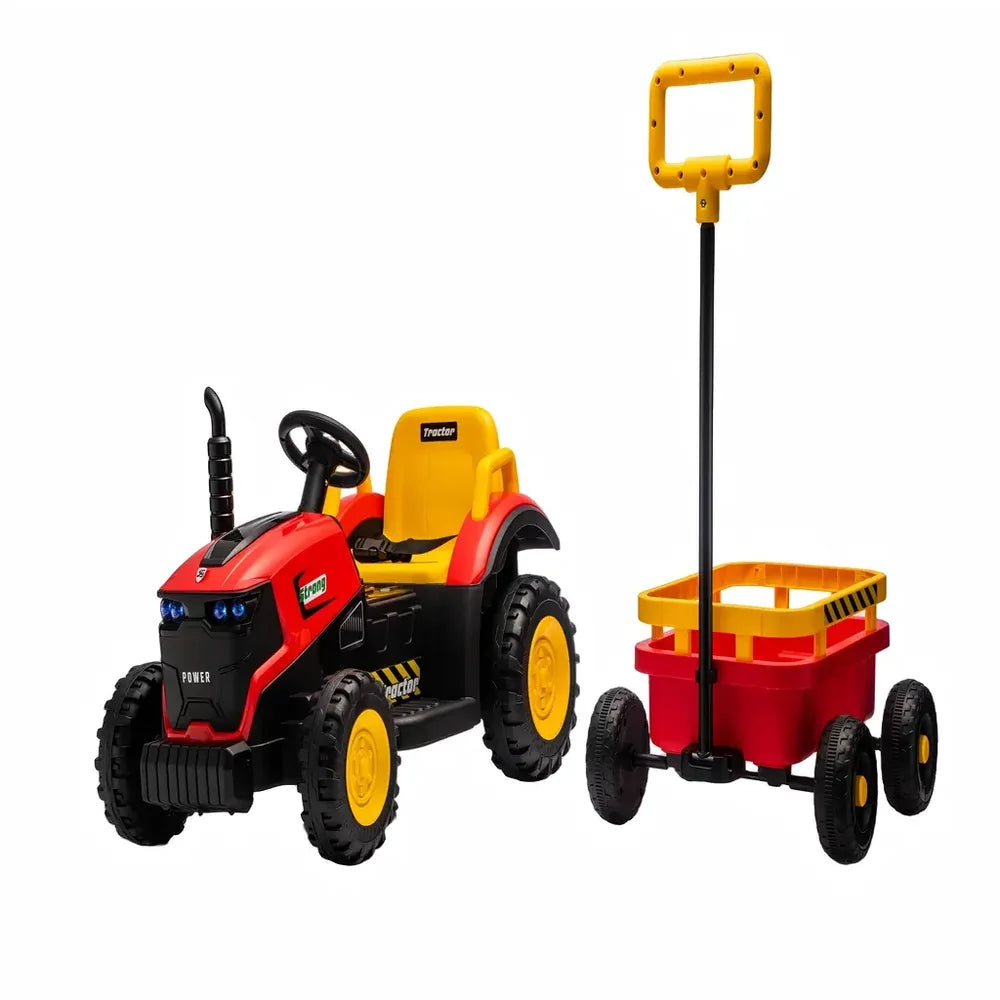 Tractor Electric KIDOO pentru Copii cu Telecomandă 2.4G, Remorcă Detașabilă, 12V 4.5Ah, 2 Motoare 380, Lumini LED, Muzică, Centură de Siguranță Imagine principală a produsului