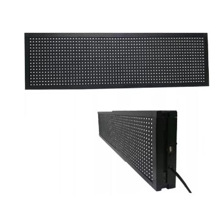 Reclama Luminoasa 100 x 40 cm, LED RGB, Vizualizare 120°, Temperatura, Carcasa Neagra, afisaj mesaj programabil, exterior