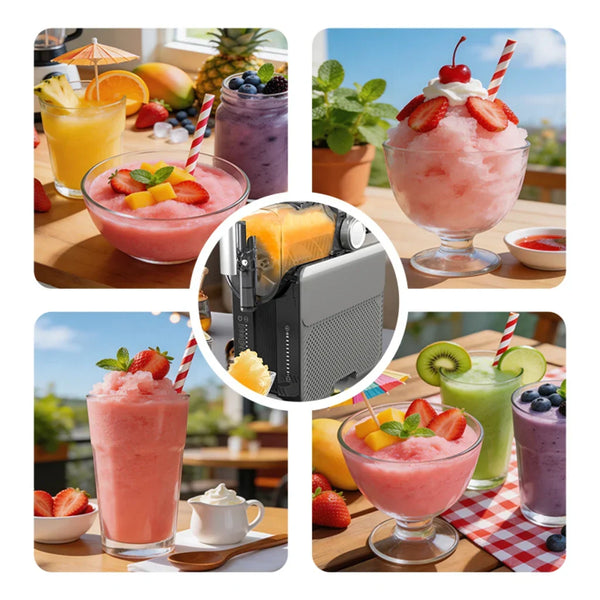 Aparat pentru Gheață Răzuită și Smoothie HALEY HY-2967, 7 Funcții, Granulație Reglabilă, Rezervor de Capacitate Mare, Sistem de Răcire cu Compresor, Funcționare Silențioasă, Gri