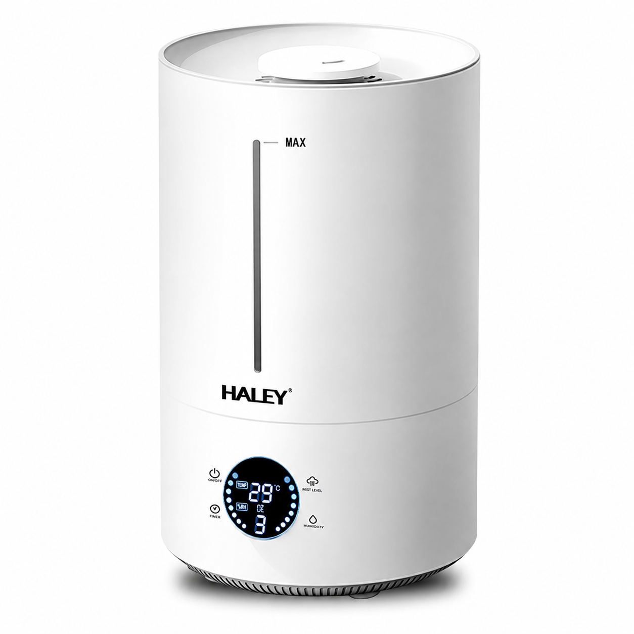 Umidificator de Aer HALEY HY-3101, Rezervor 5L, Umidificare 360°, Intensitate Reglabilă, Umplere de Sus, Panou Digital, 1000W, Alb Imagine secundară a produsului