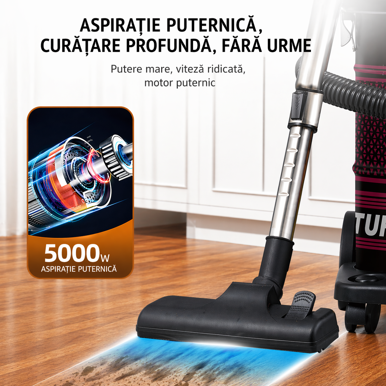 Aspirator Profesional HALEY HY-9924 AB, 5000W, 28L, Funcție Suflare Imagine secundară a produsului