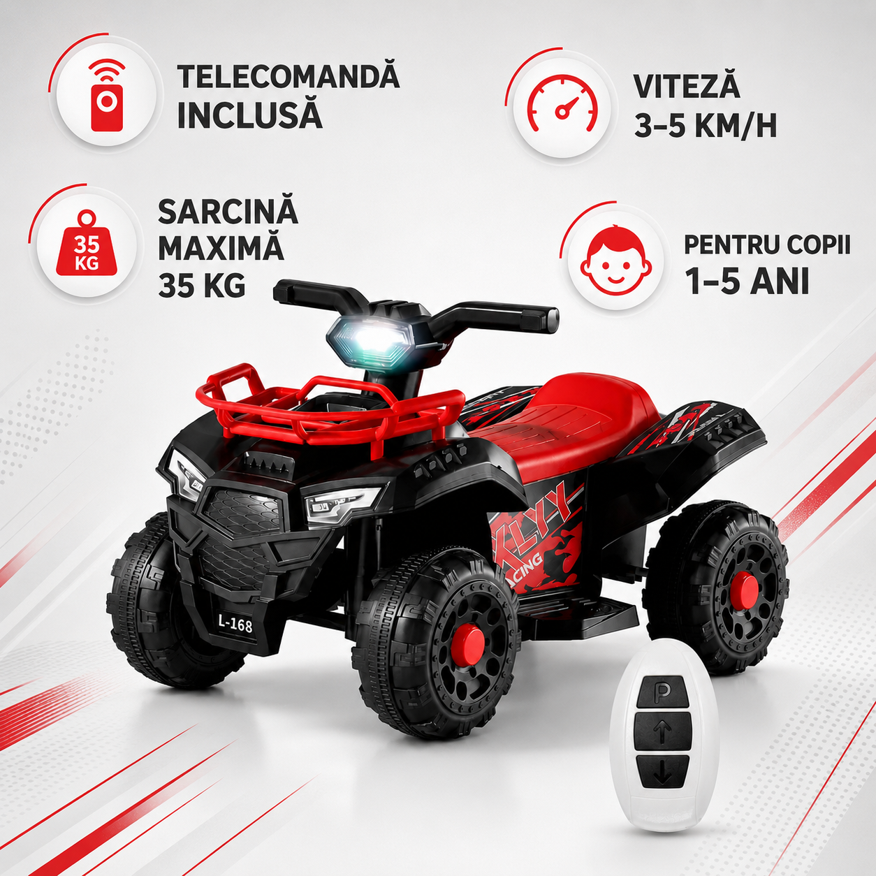 ATV Electric Copii cu telecomanda, 6V, 3–5 km/h, 1–5 ani – Distracție Off-Road, Sigur și Ușor de Utilizat Imagine secundară a produsului