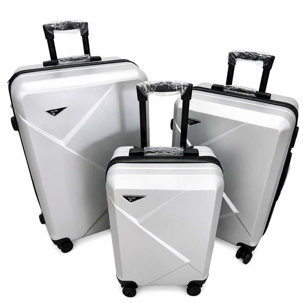 Set 3 Valize de Voiaj ABS, Mare 73 cm + Medie 65 cm + Cabină 55 cm, Roți Duble 360°, Mâner Telescopic, Carcasă Rigidă Rezistentă (Copie)