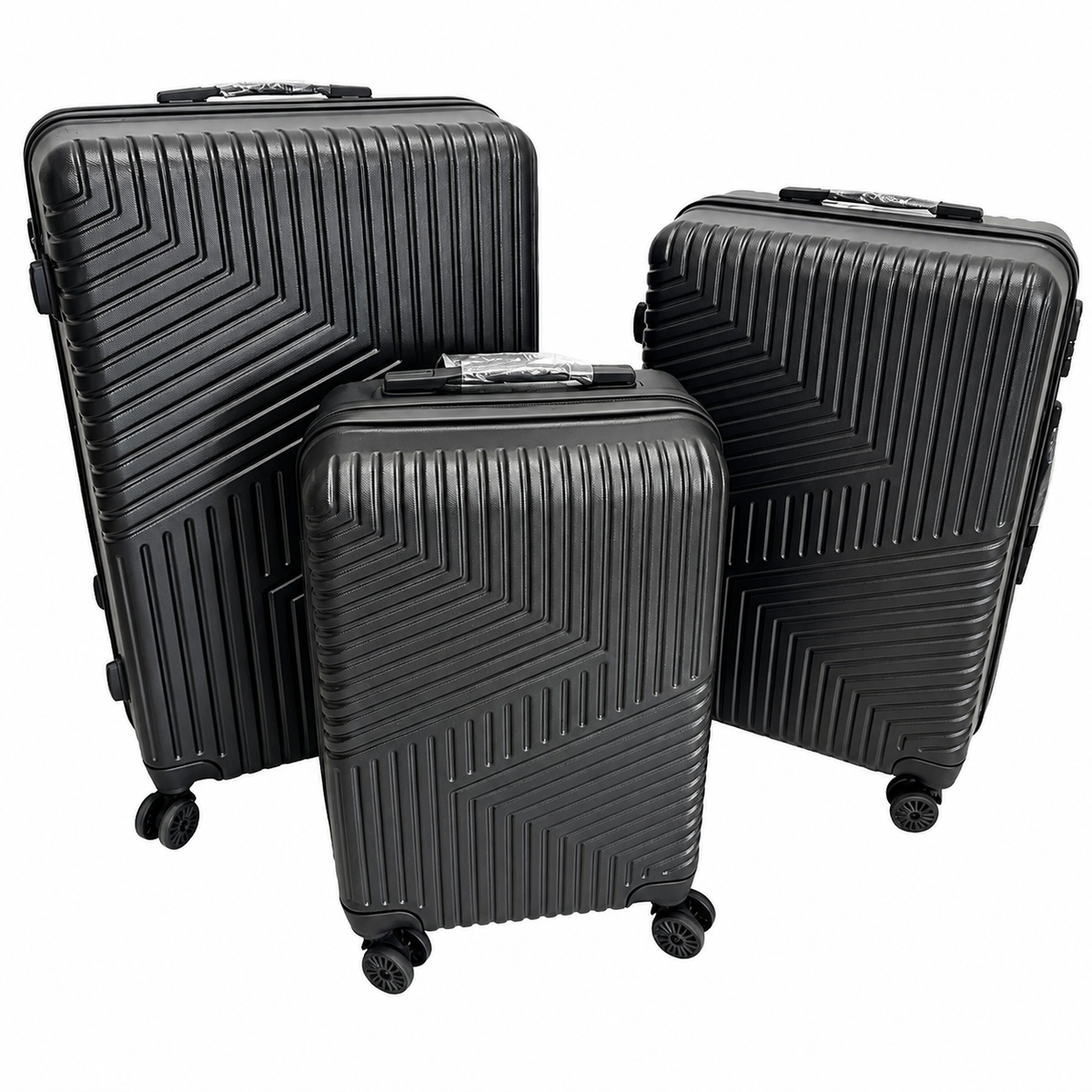 Set 3 Valize de Voiaj ABS, Mare 73 cm + Medie 65 cm + Cabină 55 cm, Roți Duble 360°, Mâner Telescopic, Carcasă Rigidă Rezistentă