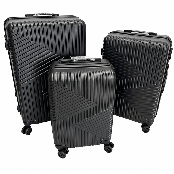 Set 3 Valize de Voiaj ABS, Mare 73 cm + Medie 65 cm + Cabină 55 cm, Roți Duble 360°, Mâner Telescopic, Carcasă Rigidă Rezistentă