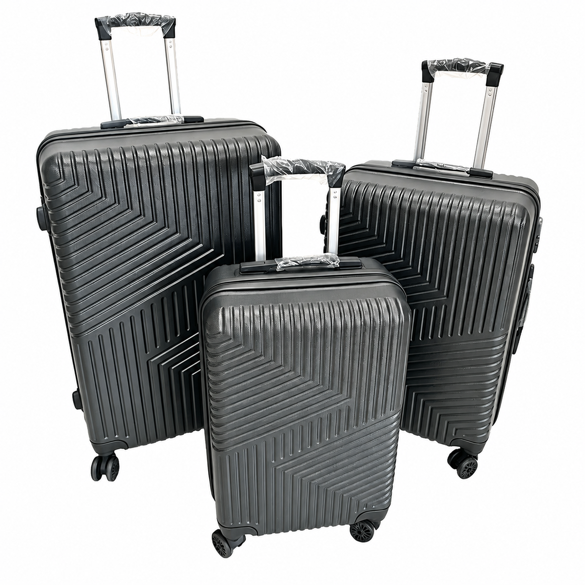 Set 3 Valize de Voiaj ABS, Mare 73 cm + Medie 65 cm + Cabină 55 cm, Roți Duble 360°, Mâner Telescopic, Carcasă Rigidă Rezistentă