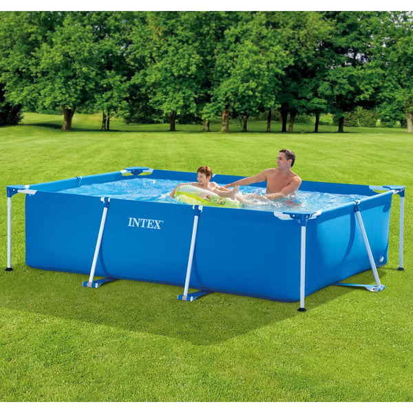 Piscină cu Cadru Metalic Intex Rectangulară pentru Familie – Albastru