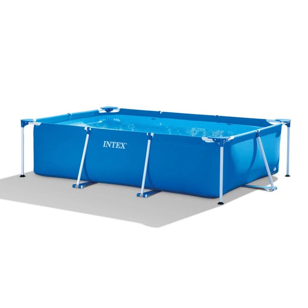 Piscină cu Cadru Metalic Intex Rectangulară pentru Familie – Albastru