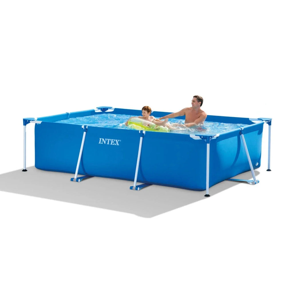 Piscină cu Cadru Metalic Intex Rectangulară pentru Familie – Albastru