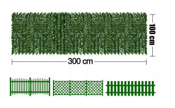 Gard viu decorativ frunze artificiale AT PERFORMANCE®, 3m x 1m lungime, verde deschis