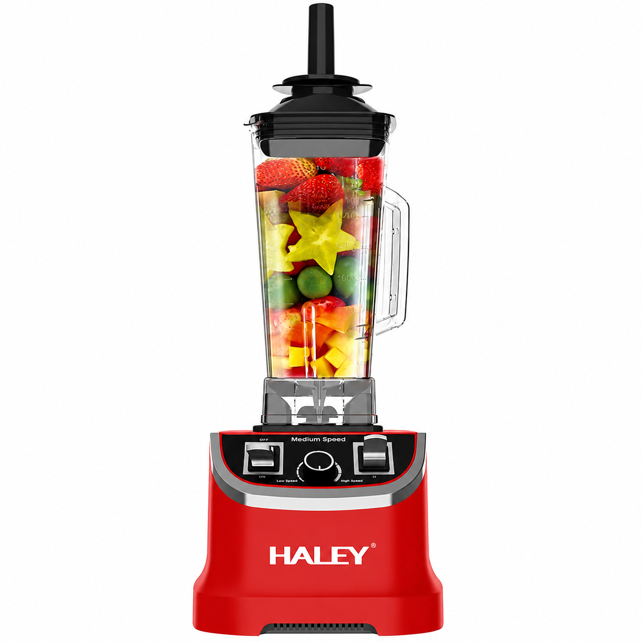 Blender Profesional Multifuncțional HALEY HY-2705, 4800W, Cană 2.5L, 15 Trepte de Viteză, Funcție Pulse, Zdrobire Gheață, Lame din Inox Imagine secundară a produsului