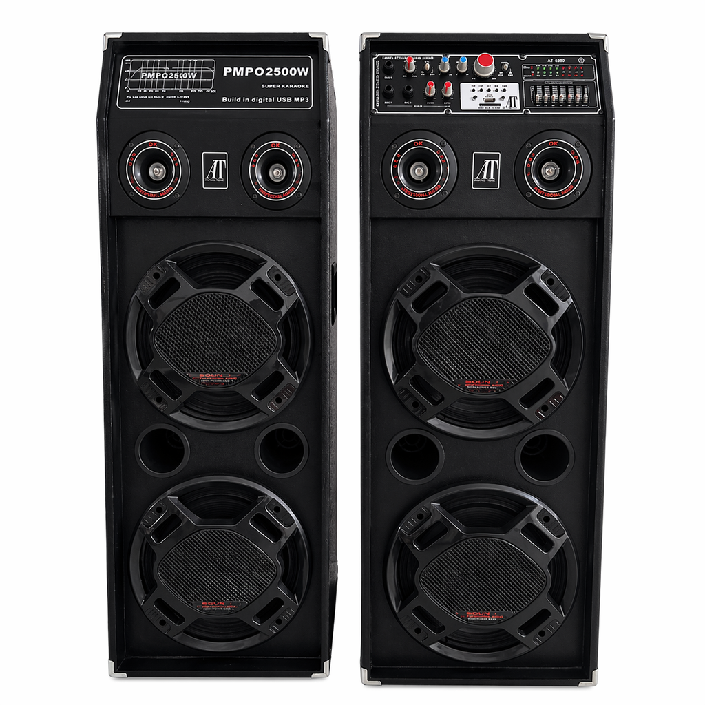Boxe Profesionale AT Performance AT-2304, 2500W, Difuzor 10 Inch, Bluetooth, USB, Microfon, Karaoke