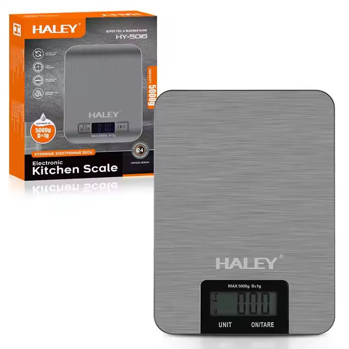 Cântar Electronic HALEY, 5000G, din Oțel Inoxidabil Design Portabill, Argintiu Imagine principală a produsului