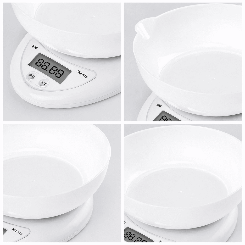 Cântar Electronic De Bucătărie Haley HY-5020, Capacitate 5 Kg, Precizie 1 g, Bol 600 ml, Ecran LCD, Funcție Tara