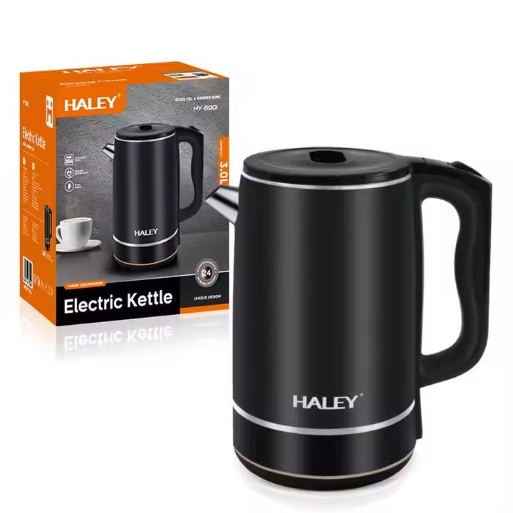 Fierbător Electric HALEY, Portabil din Inox de 3L, 1800W, încălzire Rapidă cu Oprire Automată, Negru Imagine principală a produsului