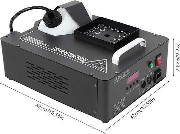 Mașină de Fum Verticală AT PERFORMANCE® 1500W cu 24 LED-uri RGB, Control DMX & Wireless, Efecte Luminoase pentru Scenă, DJ, Evenimente – 3L Capacitate
