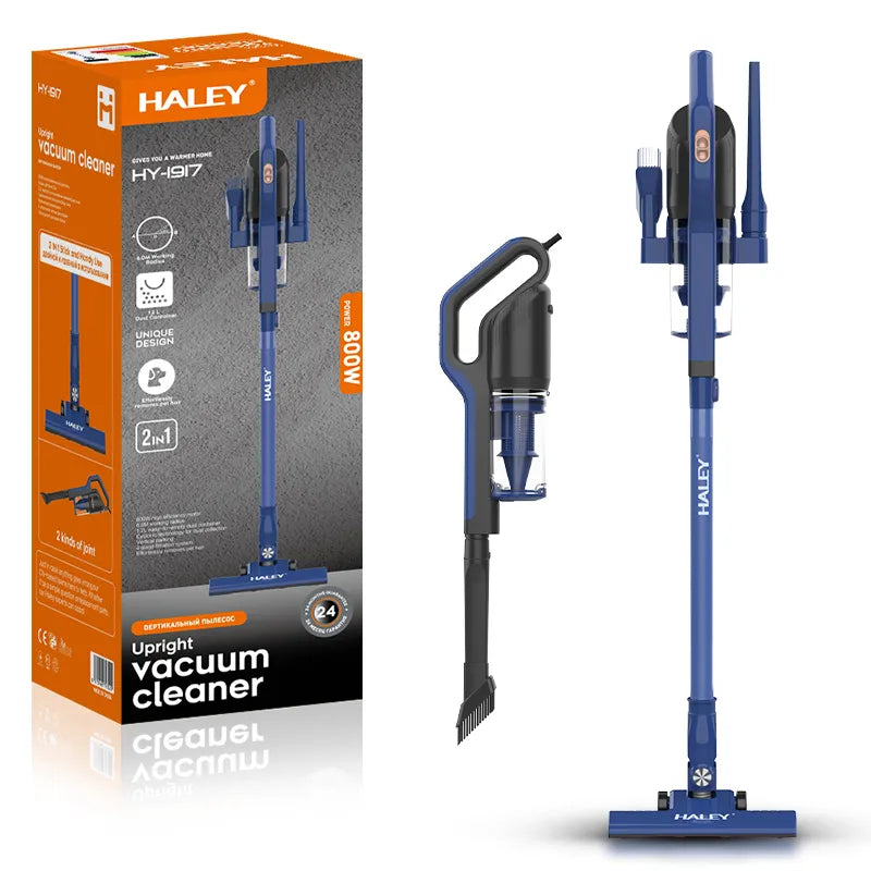 Aspirator Vertical HALEY HY-1917, 600W, Capacitate Recipient 0.8L, Funcționare Uscat, Albastru Imagine principală a produsului