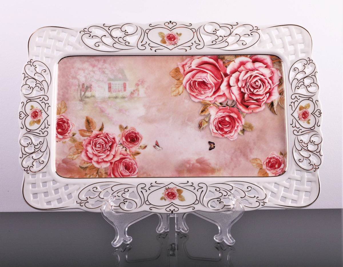 Platou din ceramica cu model in relief Imagine principală a produsului