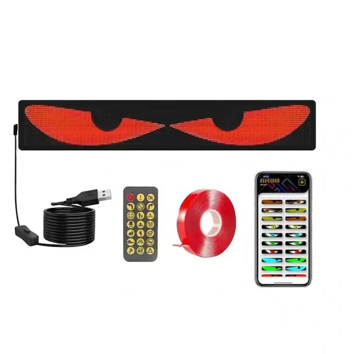 Panou Afisaj Matrix Led AT PERFORMANCE®, Flexibil, 595x120mm, Devil Eyes, Ochi Camion, control Bluetooth, USB Imagine principală a produsului