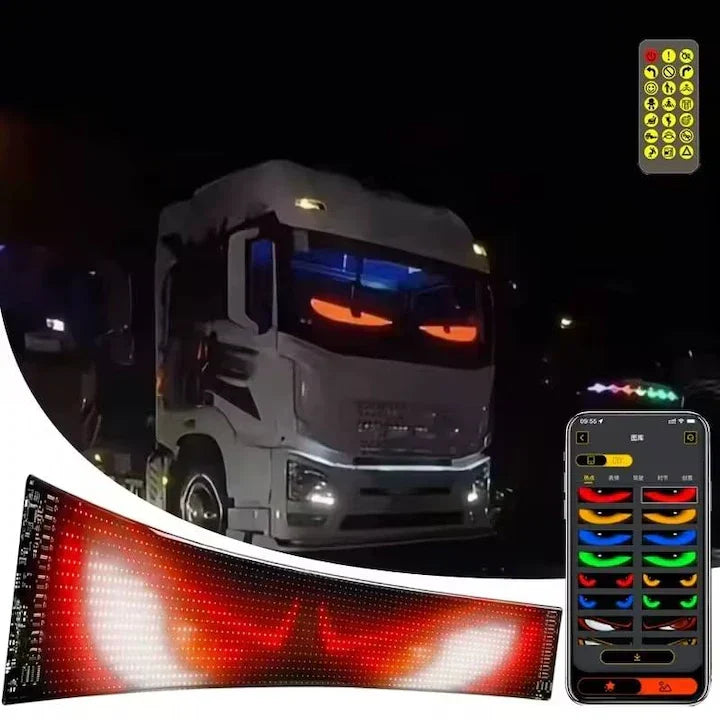 Panou Afisaj Matrix Led AT PERFORMANCE®, Flexibil, 595x120mm, Devil Eyes, Ochi Camion, control Bluetooth, USB Imagine secundară a produsului