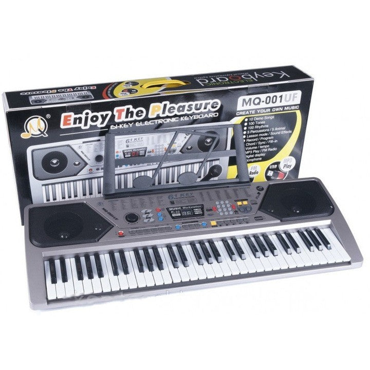 Orga Electronica + Stativ pentru Orga ,Cu 61 De Clape, 100 De Ritmuri, 100 De Tonuri, 10 Melodii Demo, Argintiu. Imagine secundară a produsului