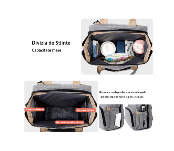 Rucsac 3-in-1 pentru bebelusi Gri
