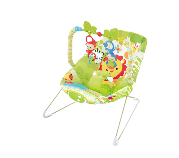 Scaun pentru copii, AT PERFORMANCE®, Metal/Textil, cu vibratii si sunete, cu model de animalele junglei, Multicolor Imagine principală a produsului