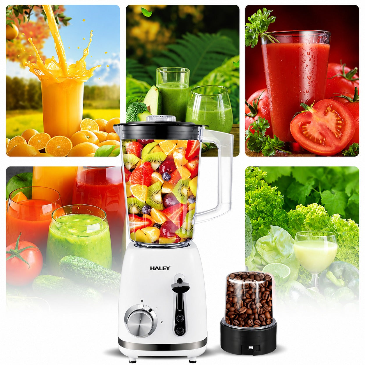 Blender Cu Funcție Pulse, 2 Viteze, Capacitate 1.5L, 500W, Lame Din Oțel Inoxidabil, Funcție De Zdrobire A Gheții Și Protecție La Supraîncălzire Imagine secundară a produsului