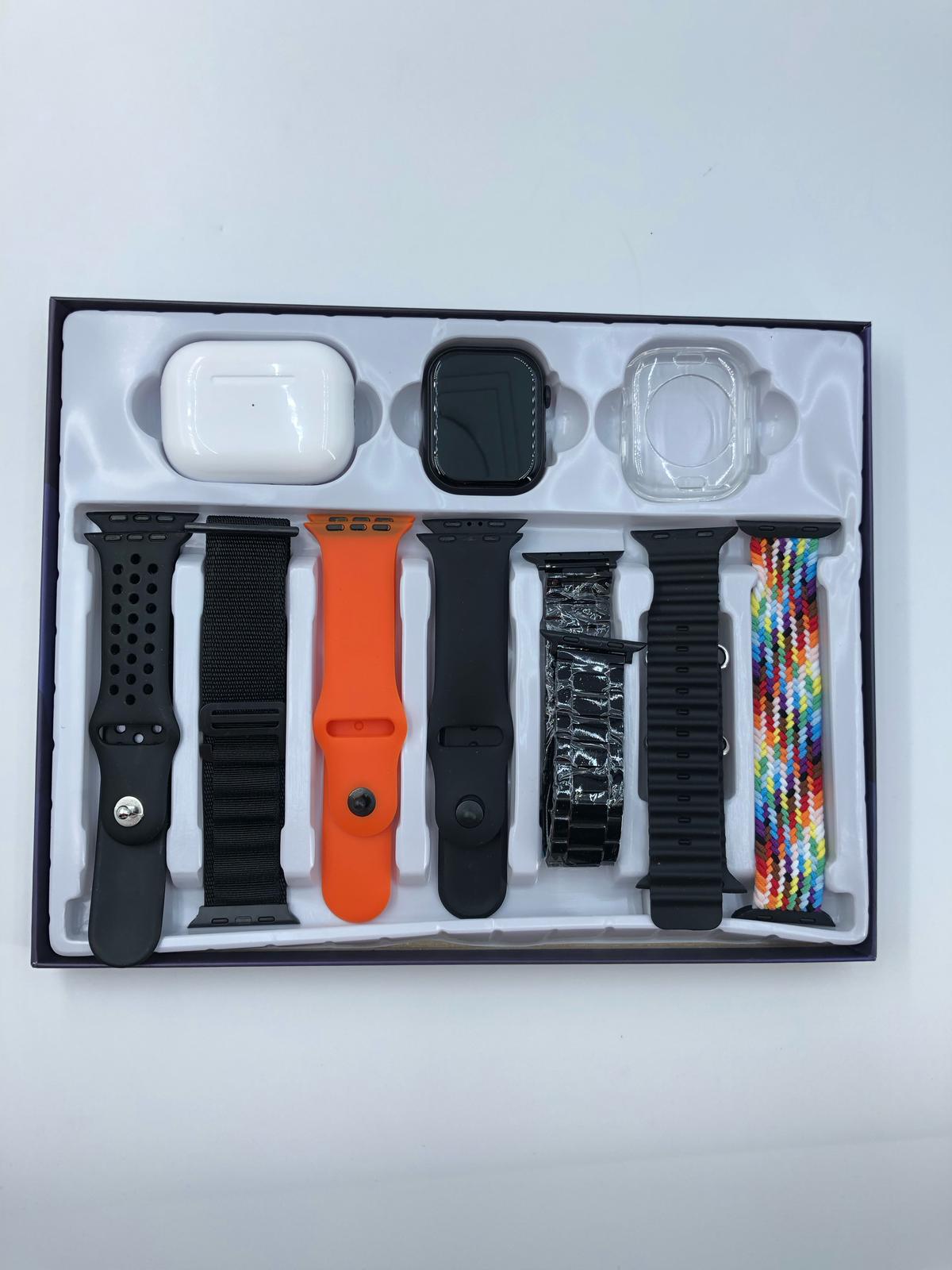 Pachet Smartwatch Ultra + Căști Wireless AT PERFORMANCE® – Ceas Inteligent cu Apeluri, Monitorizare Sănătate, 7 Curele, Husă și Încărcător Wireless Imagine secundară a produsului