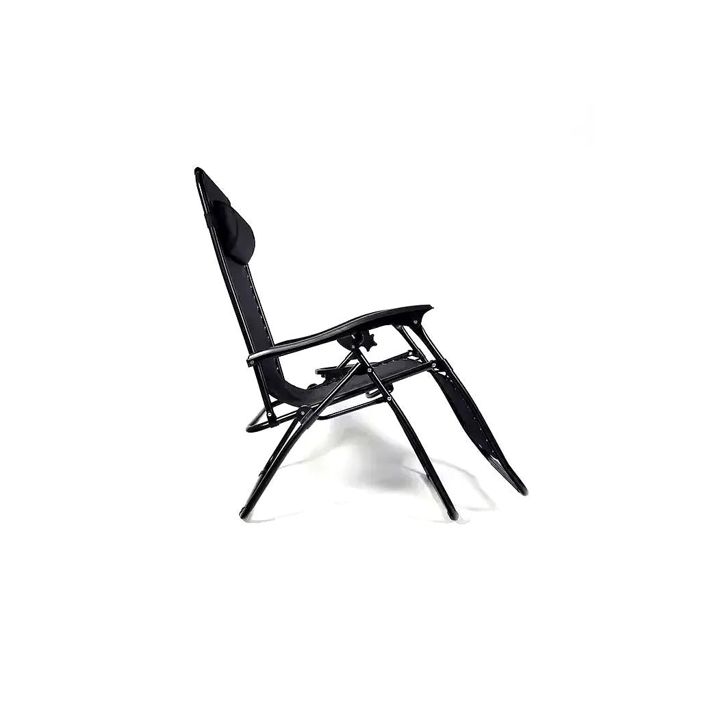 Set 2 Scaune Șezlonguri Portabile AT PERFORMANCE®, de Lux, Modern, Scaun Reclinabil, Pliabil pentru Plajă și Grădină, cu Suport pentru Pahare