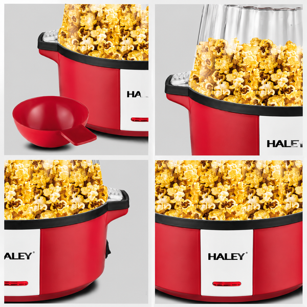 Aparat pentru Popcorn HALEY® HY-6202, 700W, 60g, Tehnologie cu Aer Cald, Fără Ulei, Popcorn în 3 Minute