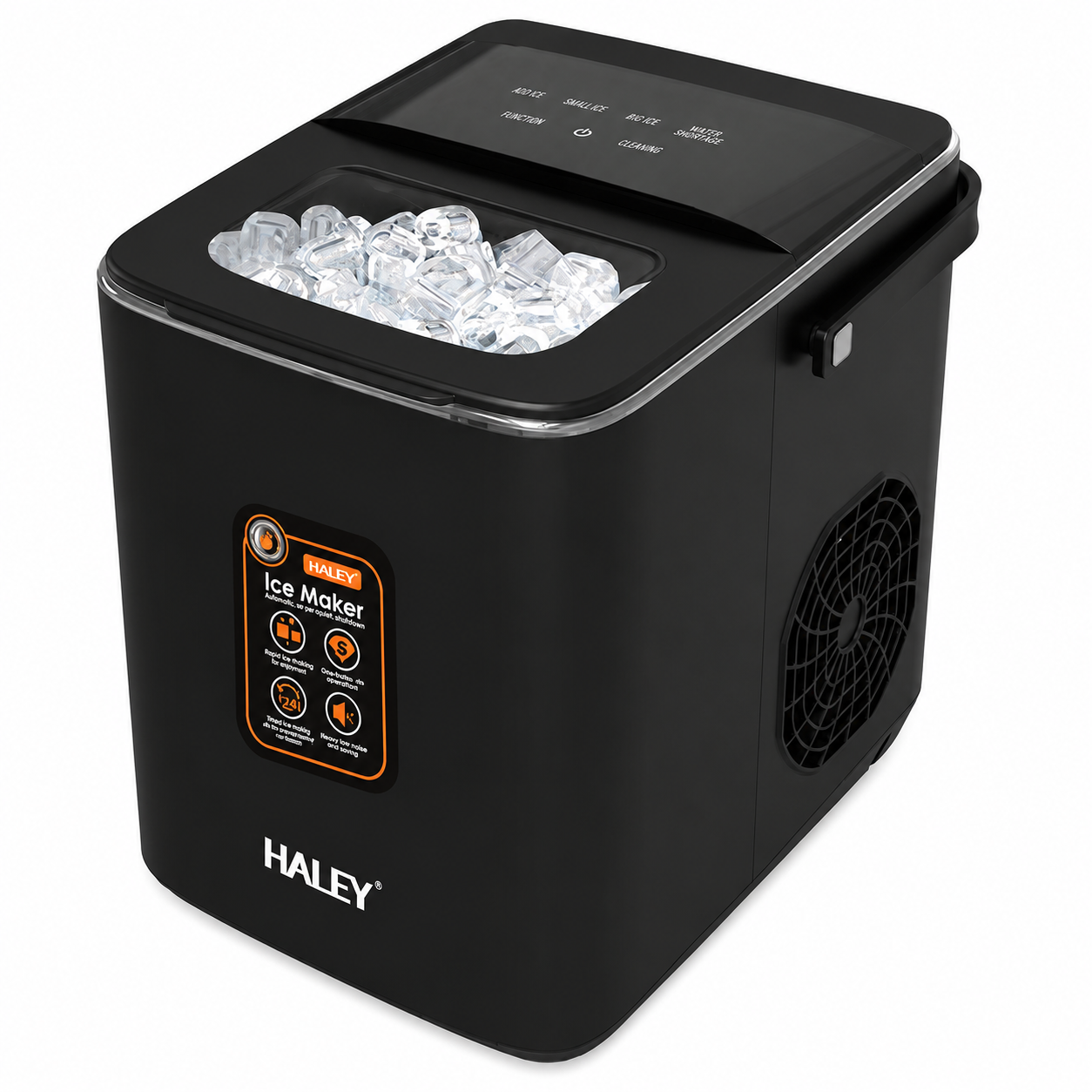 Mașină de Gheață Haley HY-6102, 100W, 12 Kg/24h, 9 Cuburi/Ciclu, Rezervor 1.8L, 2 Dimensiuni Gheață, Producție Continuă, Negru Imagine secundară a produsului