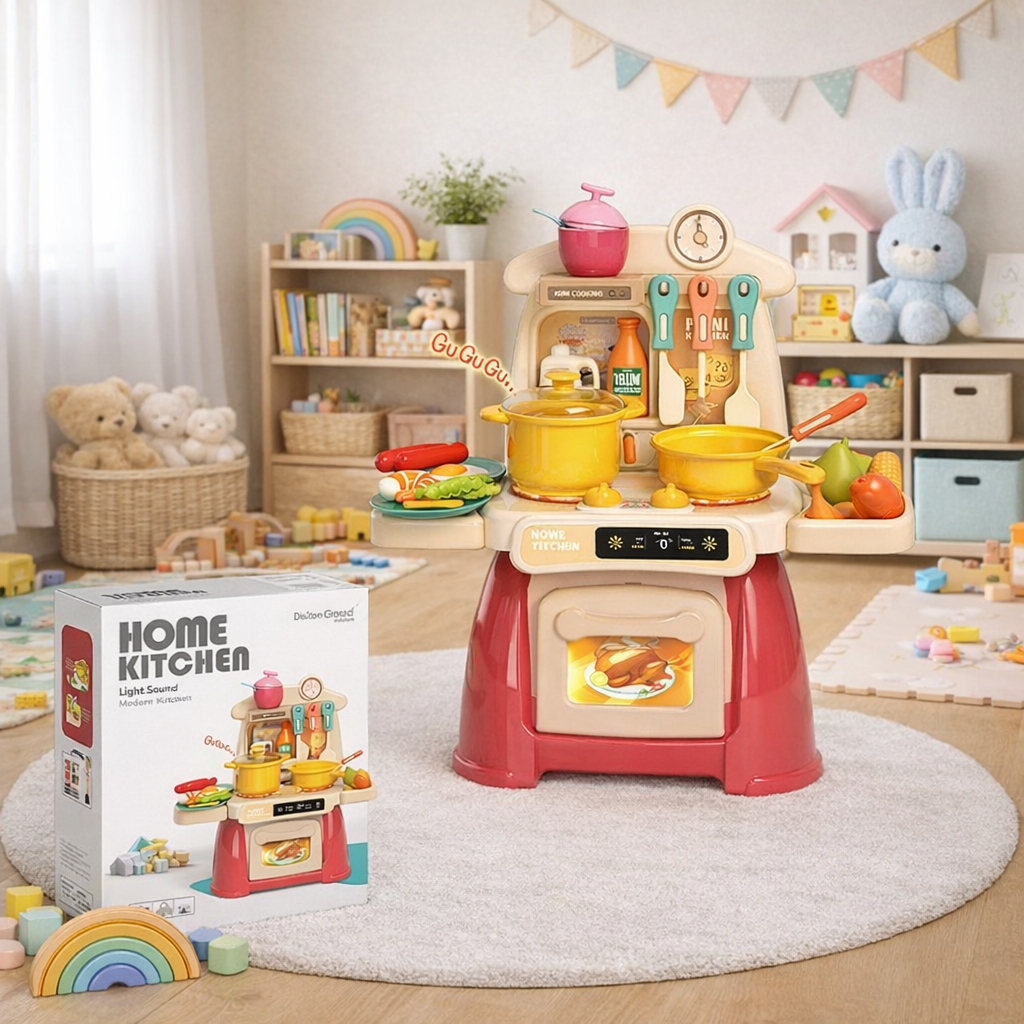 Bucătărie de jucărie copii Home Kitchen 27 piese cu lumini și sunete Imagine secundară a produsului