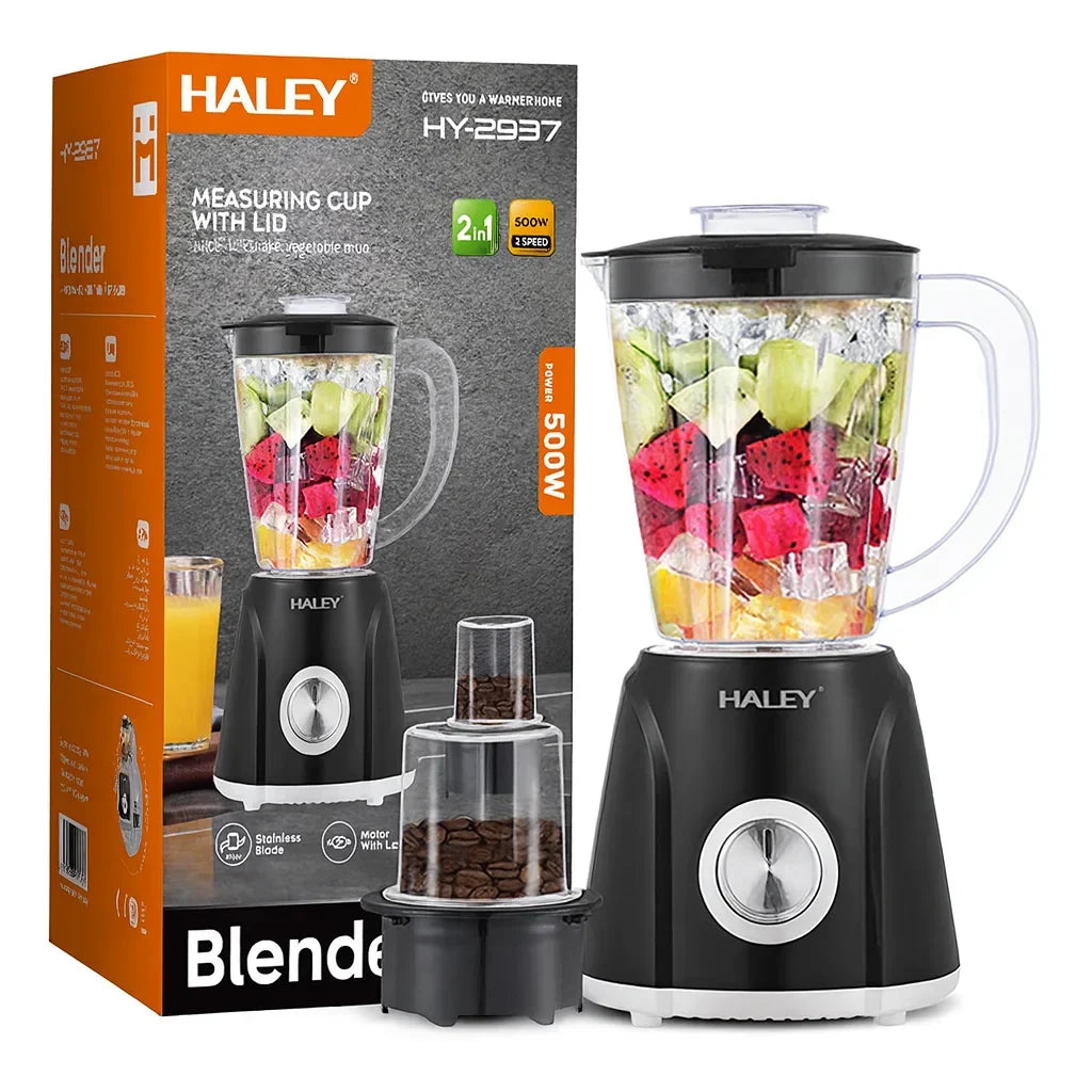 Blender Multifuncțional Haley HY-2937, 500W, 1.5L, 2-în-1 cu Râșniță Imagine principală a produsului