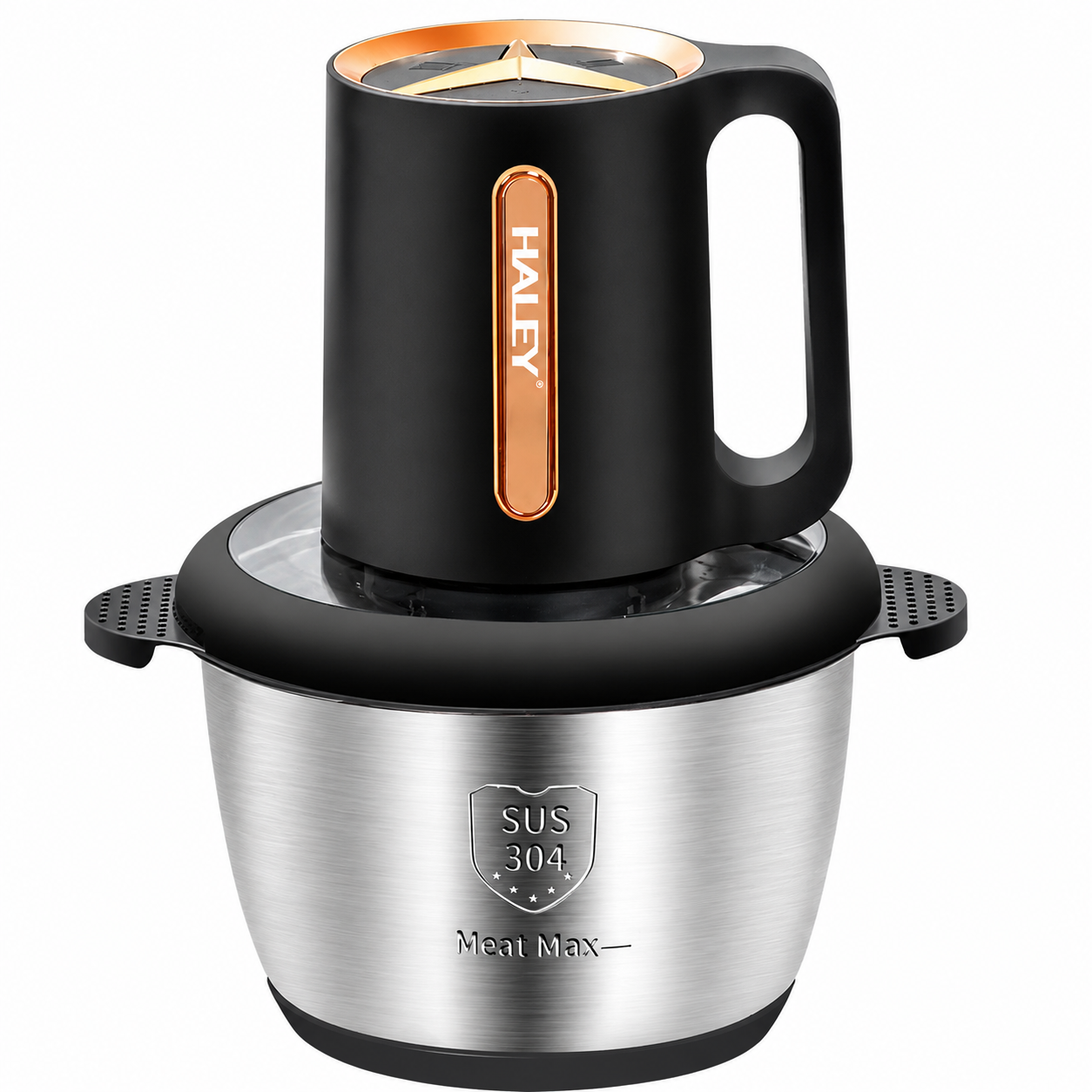 Tocător Electric HALEY HY-1253, 1200W, Bol Inox SUS 304 de 3L, 4 Lame din Oțel Inoxidabil, 3 Trepte de Viteză, Sistem Antiderapant Imagine secundară a produsului
