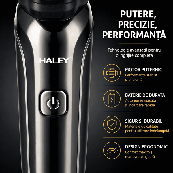 Aparat De Ras Electric Haley HY-4703, 3 Capete Rotative, Acumulator 1200 mAh, Autonomie 180 Minute, Waterproof, Încărcare USB