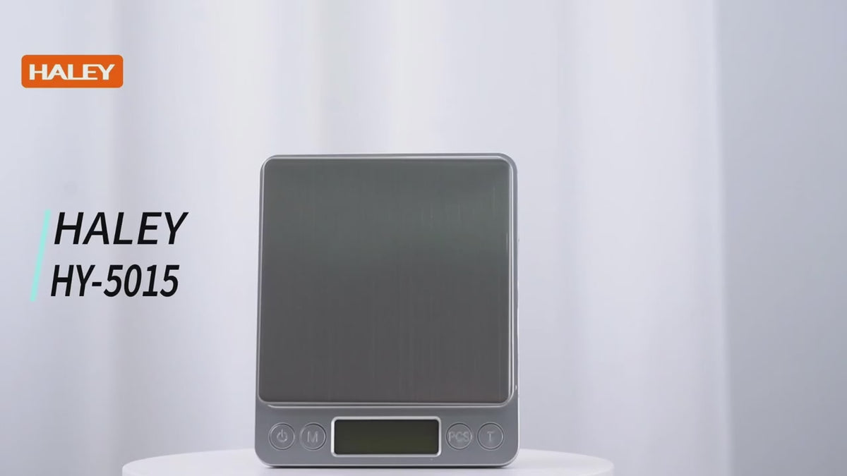 Cantar Digital HALEY de Bucatarie, 3000G, din Otel Inoxidabil, Argintiu