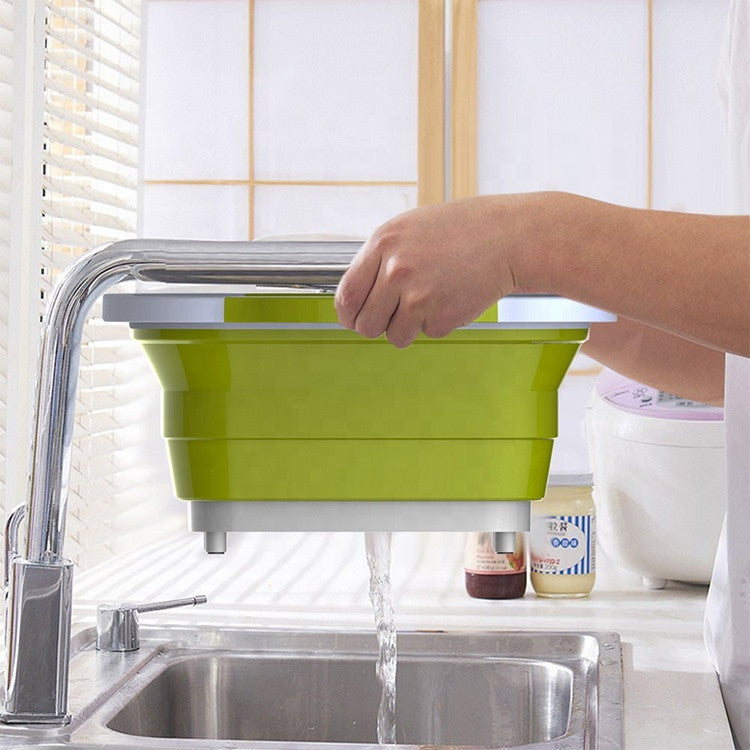 Tocator 3 in 1, tocator, cos depozitare, vas pentru spalare, pliabil, 40x30 cm Imagine secundară a produsului