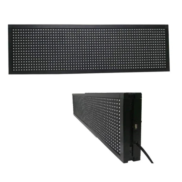 Reclama Luminoasa AT PERFORMANCE 200 x 40 cm, LED Alb, Vizualizare 120°, Wi-Fi, Cod QR, Temperatura, Negru, afisaj mesaj programabil, exterior